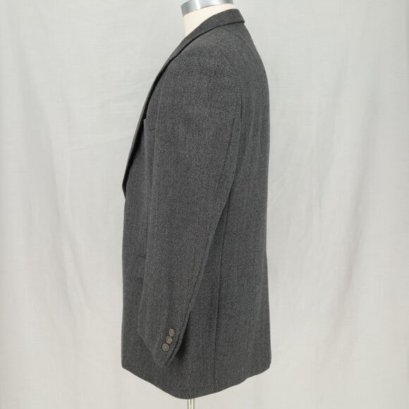 Hart Schaffner Marx Sport Coat Mens 44L Gray Wool Tweed Comfort Jacket Lined Vtg - Picture 15 of 16